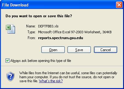 15. The File Download message box appears if the Always ask before opening this type of file checkbox is checked. If it is unchecked, you will not see the File Download message box.