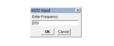 Enter 250 into the text box below Enter Frequency: and click OK.