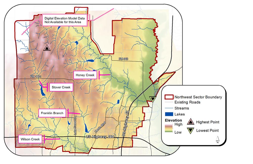 Figure 28 Northwest Sector Topography and Natural