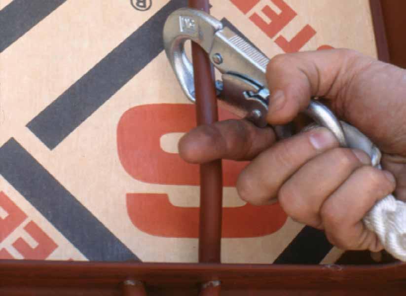 The Quick-Hook Handle is integral to the panel design with staggered locations between the crossmembers. This provides convenient climbing and attachment points for personal safety equipment.