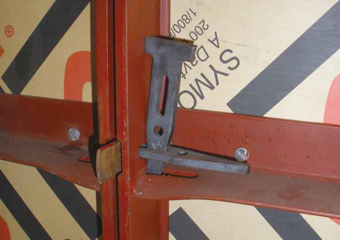 At typical siderail-to-siderail connections, the loop end of the tie is positioned in dado slots and is secured by the same Wedge Bolts.
