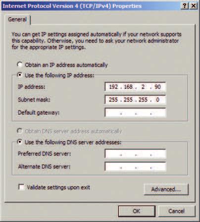 Installation Setting the IP Address of the PC (Windows 7) 1. Select Start > Control Panel. 2. Select Network and Sharing Center. 3. Select Change Adapter Settings. 4.