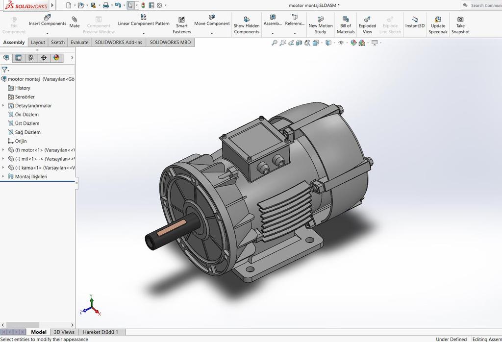 21 Figure 10 3D Model of AC motor using Solid Works 3.2.1 Mesh Simplification Solid works creates heavy 3D models that are composed of thousands of different triangles, lines and shapes (Figure 11).
