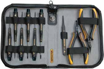 ELECTRONIC-SERVICE TOOL SETS special service sets for the maintenance and repairing of mobile phones and other high sensitive IT Instruments The tools are clearly arranged in cases made from