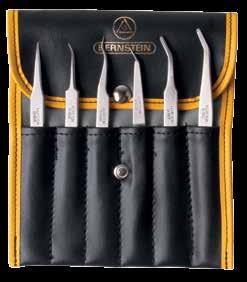 bent, pointed, 120 mm 5-061 SMD-tweezers, bent, flat tips 2 mm wide, 115 mm 5-062 SMD-tweezers, bent, flat tips, with gripping cavity, 115 mm 5-060