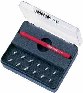Tools for Ceramic antistatic antimagnetic - material: zirconium oxide 1-750 Ceramic adjusting screwdrivers set 13-pieces in a box with hinged lid Contents: double-ended handle 1-735 and 12 ceramic