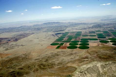 Sustaining Birds and People Neotropical Migratory Bird Conservation Act Aerial view of the advancing agricultural front in the Tarabillas Valley, Chihuahua.