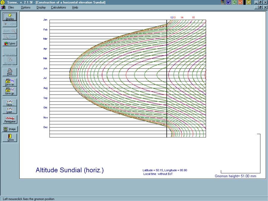 2 The Sundial Primer created by Figure 1: SONNE Horizontal Altitude Sundial Design Start up DeltaCad. Select File and then Open.