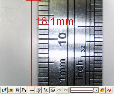 Use the metal ruler as a measurement base, the machine and the observation object of distance is 2.
