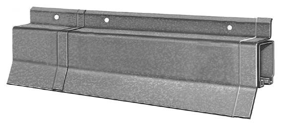 The 18 gauge galvanized cover is riveted to the track every foot and is used to attach the