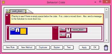 Your crate should move in the proper direction. Does your Sokoban move? Why not? If you get any error messages, go back and check your programming.