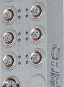 density module, LED status indicators  A, x M6 connection, 6 digital inputs VDC, sink,