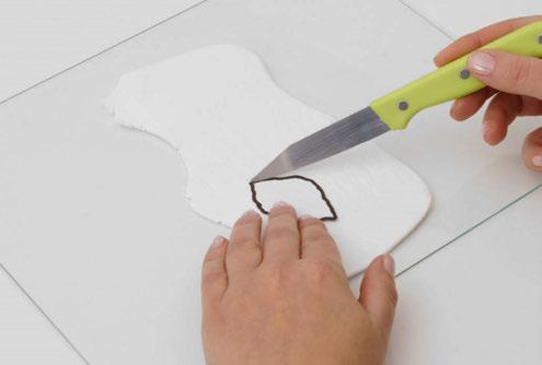 Tip 2: Before embossing, cover the texture sheet with a dusting of baby powder, talc or cornflour to make it easier to remove from the FIMO