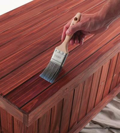preparation For bare interior timber: Sand