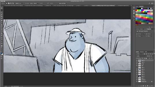 Click edit in Photoshop Draw your roughs and do layout in Storyboarder.