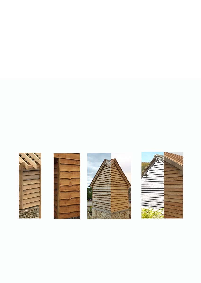 Options Feather Edge larch is supplied as standard but we can supply larch or oak in either waney or feather edged profiles. New New Weathered New Weathered New Feather Edged Oak Tip.