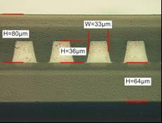 5 µm pitch Integrated turning mirrors Integrated 48-channel collimating lens array