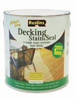 Garden Decking & Outdoor Furniture DECKING STAIN & SEAL A quick drying waterborne stain which dries to a tough, water-resistant, matt finish. Clean brushes with water.