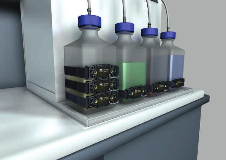 Liquid level monitoring of return flow tanks in laboratory automation Fast and easy sensor
