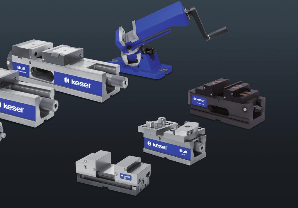 Kesel Bull 5-S 5-sided machining 28 Flexible compact mechanical vice for 5-sided machining and clamping raw parts.