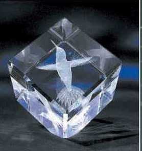 30 4 Cm Cut Corner Cube Crystal Award 4 Cm, Cut Corner, Cube, Optical Crystal, Award, 3d Imaging, 3