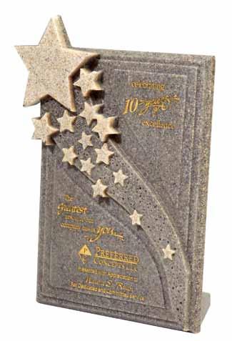 82 (A) 2 ½" x 2 ¾" bottom Star Tower & Brilliance: Prices include one side laser engraved imprint on acrylic.