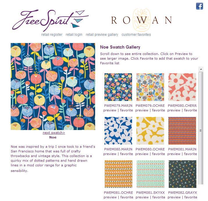 Importing Fabrics from Manufacturer s Websites Lots of fabric images on the internet are perfect for putting right into EQ7! For our example we are using Erin McMorris Noe line by FreeSpirit. 1.