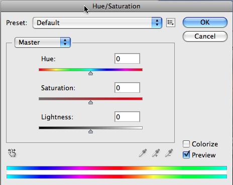 ADJUSTMENTS: HUE / SATURATION you can increase the intensity of the color within the saturation palette.