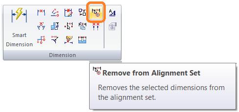 Dimension Alignment Sets Remove from Alignment Set Single Dimension