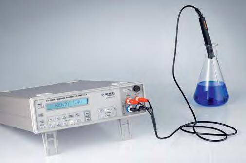 The extensive and practical functions include DC and AC voltages and currents, resistance, temperature and frequency measurements. Additionally, a continuity and diode test function is provided.