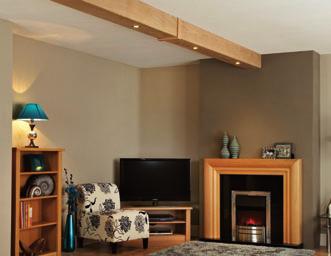 The room set features a Beam Cover and Spars in Rustic Oak in a Light/Medium Finish with a Beamish Surround,