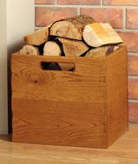 Log Box: Oak in a Light/Medium Finish 7.