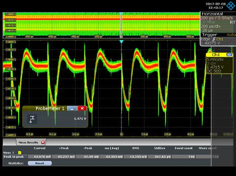 Tip 1: Adjust viewing characteristics Waveform intensity DC rail tolerance measurements require finding worst-case peak-to-peak voltage measurements (V pp ).