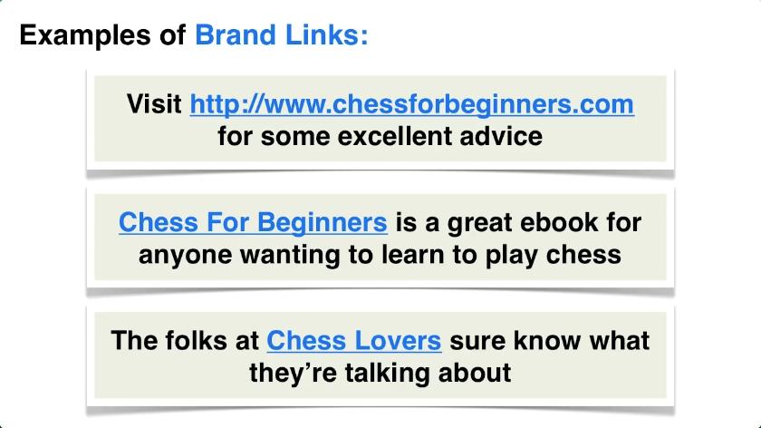 Here are some examples of brand links that other people might use to link to your site: Visit http://www.chessforbeginners.