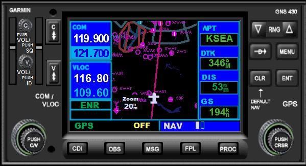 Digital Display of GPS Waypoint Information GPS Waypoint Information Bar Toggle Between Default and Map Pages 13. Clicking on the DEFAULT NAV logo toggles the Map page on or off. 14.