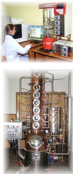 Laborator băuturi alcoolice şi nealcoolice - Biofermentator controlat integral decalculator - Staţie pilot distilare alcool etilic cotrolatã decalculator - Celule de