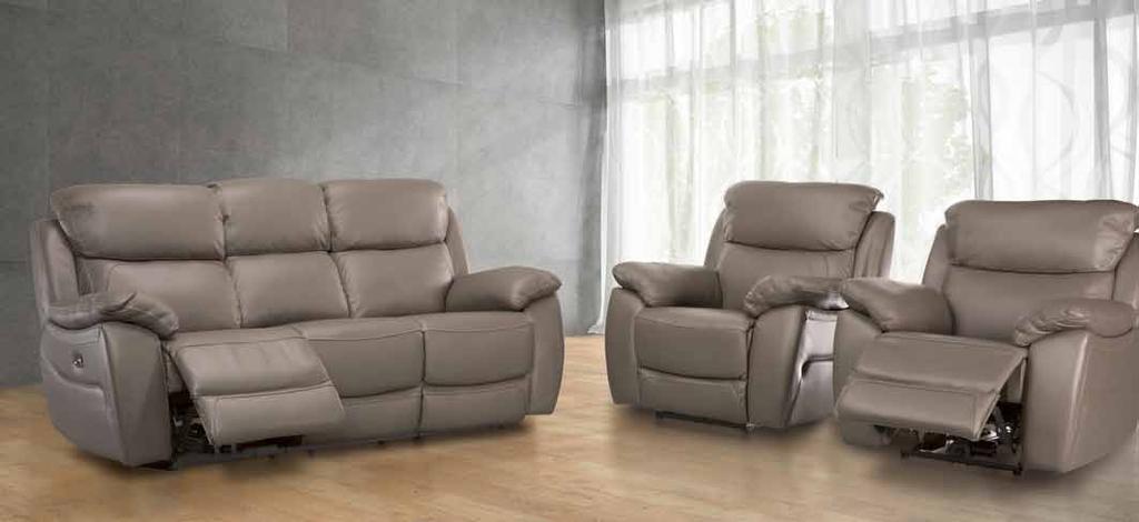 RECLINERS UPHOLSTERED IN 100% THICK, TOP GRADE GENUINE LEATHER