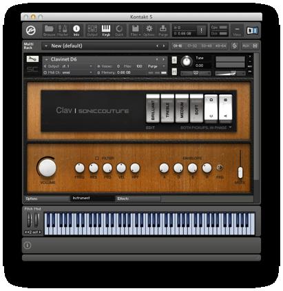 THE KONTAKT INSTRUMENT Note that you can hover your mouse over any control in Clav to get Info about its function if you have the