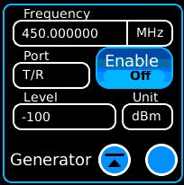 Generators Menu Generator Tile and Controls (Minimized) The minimized Generator Tile allows access to commonly used controls.