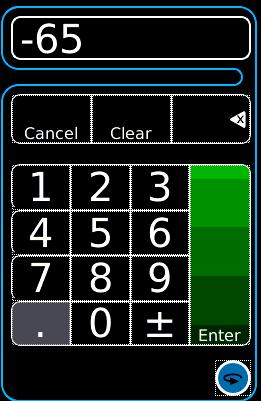 Direct Entry Pad Using the numeric entries select the desired value.