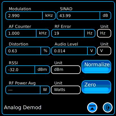 Receiver Menu Receiver Analog For standard systems like FM and AM the Analog Demod Tile provides all of the necessary measurements required to properly evaluate an analog signal on a single tile.