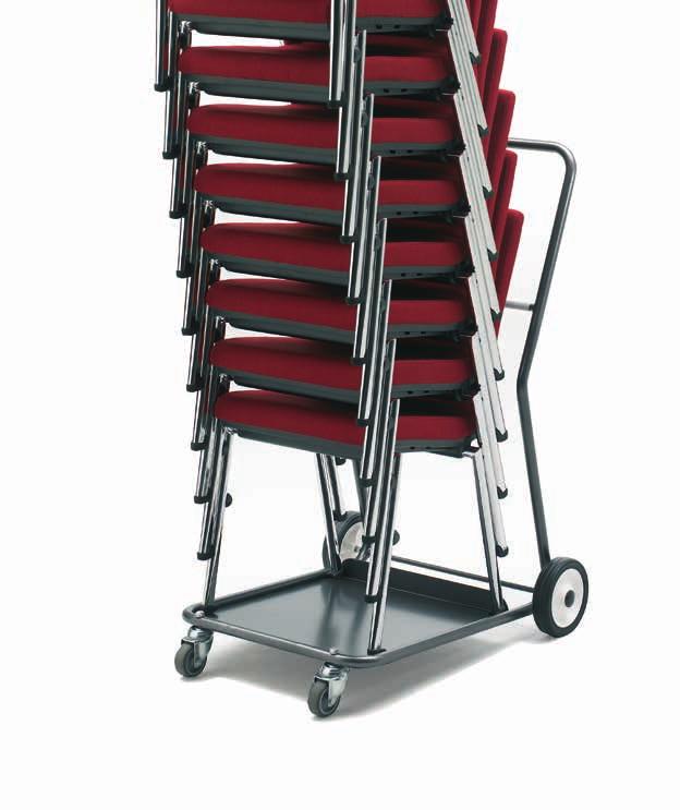 CTH/4 The CTH/4 accepts chairs stacked on it for transportation enabling the user to wheel the trolley without having to take any of the load.