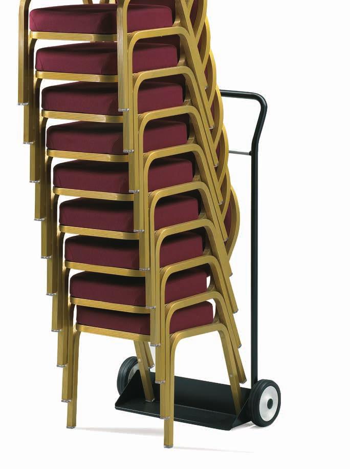CTH/1 The CTH/1 is a 2-wheeled chair trolley for transporting stacks of chairs under the rear legs.