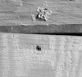 Nails (Type B wall) installed without predrilling damaged the wood around the shank decreasing the connection stiffness. b. a. c. Figure 57. Type A wall failure. a. Rotation of the sheathing panels relative to the foundation.