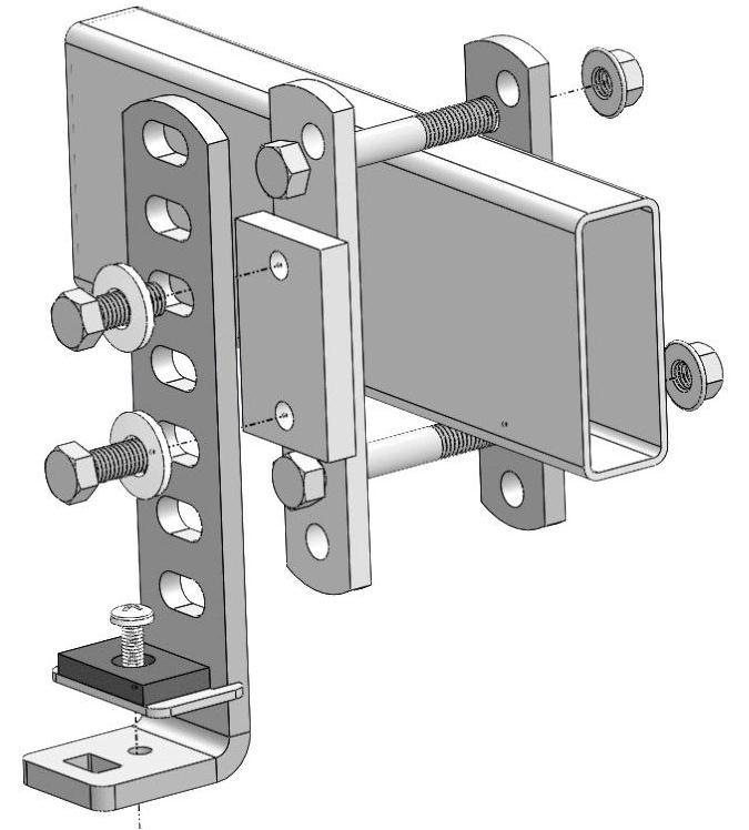FRAME BRACKET ASSEMBLY FOR (66557) 250LB - 400LB (shown below.) Use Fig. 3 for 4 & 5 tall frames. Otherwise use Fig. 4 on the next page. L S M P 4 TRAILER FRAME SHOWN R O T Fig.