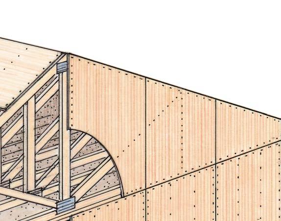 Connect levels Break upper-story and lower-story sheathing at the band joist or engineered rim to provide lateral and uplift load continuity.