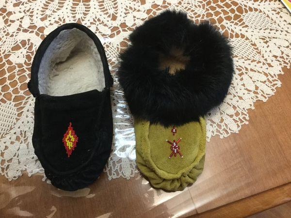 Moccasins Supplies needed for Moccasins Leather- Alaska split hide comes in several colors & is good for indoor slippers, I think if you want to wear them outdoors you should use Moose hide as it is
