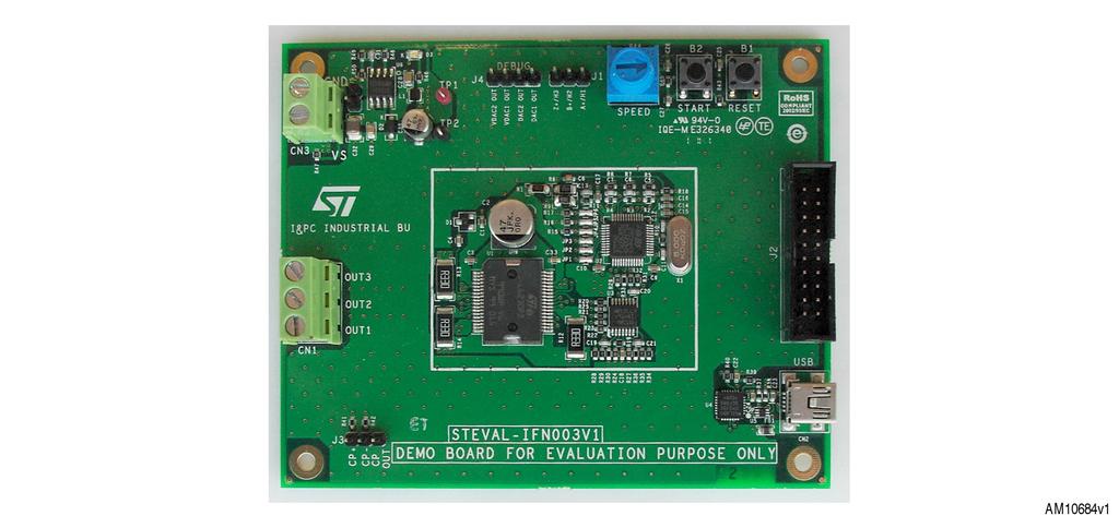 User manual STEVAL-IFN003V1: DC PMSM FOC motor driver based on the L6230 and STM32 Introduction The STEVAL-IFN003V1 is a demonstration board based on STMicroelectronic's ARM Cortex-M3 core-based