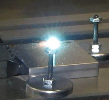 Nd:YAG laser used to engrave a 40mm straight line at