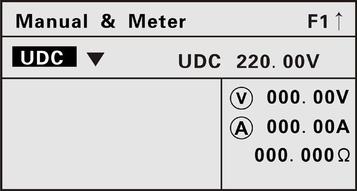 5.5 DC test of operating loop Connect wires as above figure shown. Select the Manual&Meter menu, shown as above figure.